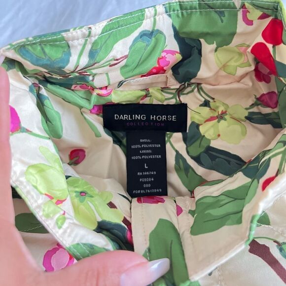 Darling Horse Quilted Jacket Cherry blossom Novelty print size L - Picture 6 of 6